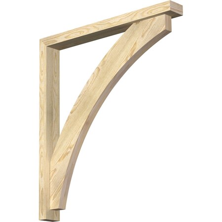 Ekena Millwork Thorton Block Rough Sawn Bracket w/ Offset Brace, Douglas Fir, 4"W x 34"D x 38"H BKT0402X34X38THR05RDF